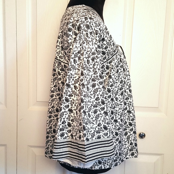 Joie Culveria Black and White Bell Sleeve Top - Picture 6 of 8